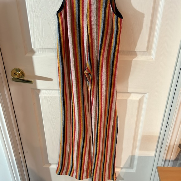 NWT Zara size Large multi coloured striped jumpsuit with side cutouts - Picture 5 of 11